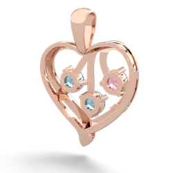 Lab Pink Sapphire Glowing Heart 14K Rose Gold pendant P2233