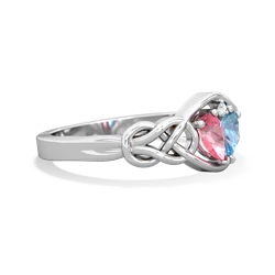 Lab Pink Sapphire Celtic Love Knot 14K White Gold ring R5420