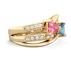 Lab Pink Sapphire Bowtie 14K Yellow Gold ring R2360