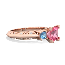 Lab Pink Sapphire Eternal Embrace Engagement 14K Rose Gold ring C2001