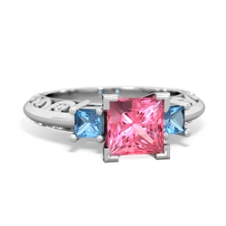 Lab Pink Sapphire Eternal Embrace Engagement 14K White Gold ring C2001