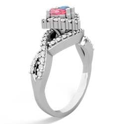 Lab Pink Sapphire Diamond Twist 'One Heart' 14K White Gold ring R2640HRT