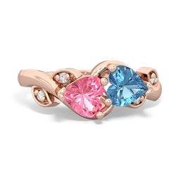 Lab Pink Sapphire Floral Elegance 14K Rose Gold ring R5790