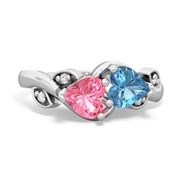 Lab Pink Sapphire Floral Elegance 14K White Gold ring R5790