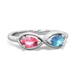 Lab Pink Sapphire Infinity 14K White Gold ring R5050