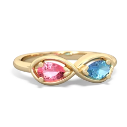 Lab Pink Sapphire Infinity 14K Yellow Gold ring R5050