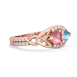 Lab Pink Sapphire Sparkling Celtic Knot 14K Rose Gold ring R2645