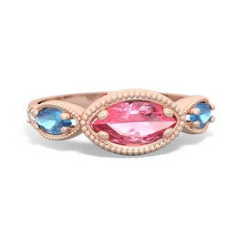 Lab Pink Sapphire Milgrain Marquise 14K Rose Gold ring R5700