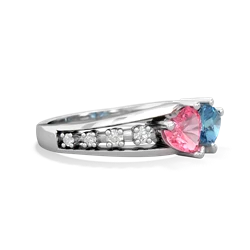 Lab Pink Sapphire Heart To Heart 14K White Gold ring R3342