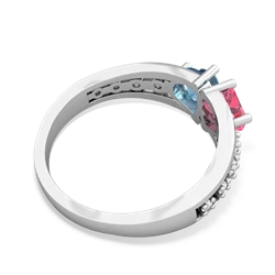 Lab Pink Sapphire Heart To Heart 14K White Gold ring R3342