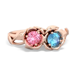 Lab Pink Sapphire Rose Garden 14K Rose Gold ring R5510