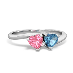 Lab Pink Sapphire Sweethearts 14K White Gold ring R5260