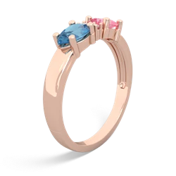 Lab Pink Sapphire Pear Bowtie 14K Rose Gold ring R0865