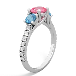 Lab Pink Sapphire Pave Trellis 14K White Gold ring R5500