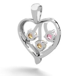 Lab Pink Sapphire Glowing Heart 14K White Gold pendant P2233