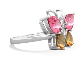 Lab Pink Sapphire Butterfly 14K White Gold ring R2215