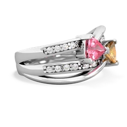 Lab Pink Sapphire Bowtie 14K White Gold ring R2360