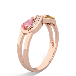 Lab Pink Sapphire Diamond Infinity 14K Rose Gold ring R5390