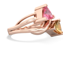 Lab Pink Sapphire Split Band Swirl 14K Rose Gold ring R2341