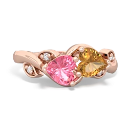 Lab Pink Sapphire Floral Elegance 14K Rose Gold ring R5790