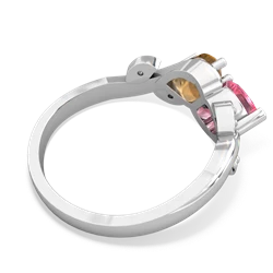 Lab Pink Sapphire Floral Elegance 14K White Gold ring R5790