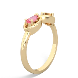 Lab Pink Sapphire Infinity 14K Yellow Gold ring R5050