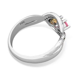 Lab Pink Sapphire Summer Winds 14K White Gold ring R5342