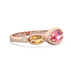 Lab Pink Sapphire Milgrain Marquise 14K Rose Gold ring R5700