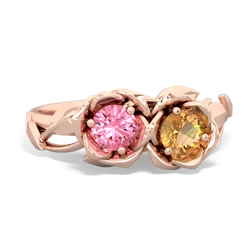 Lab Pink Sapphire Rose Garden 14K Rose Gold ring R5510