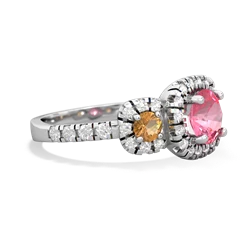 Lab Pink Sapphire Regal Halo 14K White Gold ring R5350