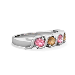 Lab Pink Sapphire Anniversary Band 14K White Gold ring R2089