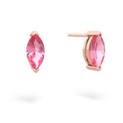 Lab Pink Sapphire 8X4mm Marquise Stud 14K Rose Gold earrings E1701