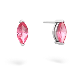 Lab Pink Sapphire 8X4mm Marquise Stud 14K White Gold earrings E1701