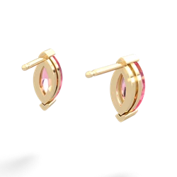 Lab Pink Sapphire 8X4mm Marquise Stud 14K Yellow Gold earrings E1701