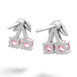 Lab Pink Sapphire Sweet Cherries 14K White Gold earrings E7001