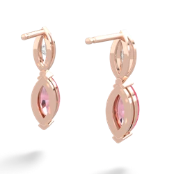 Lab Pink Sapphire Marquise Drop 14K Rose Gold earrings E5333