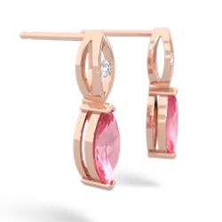 Lab Pink Sapphire Marquise Drop 14K Rose Gold earrings E5333