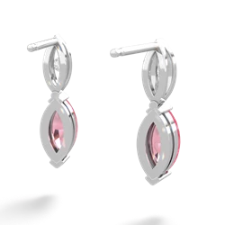 Lab Pink Sapphire Marquise Drop 14K White Gold earrings E5333