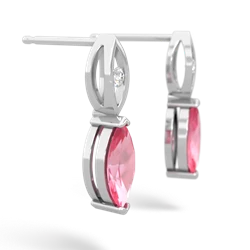 Lab Pink Sapphire Marquise Drop 14K White Gold earrings E5333