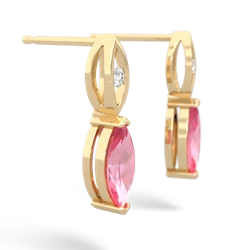 Lab Pink Sapphire Marquise Drop 14K Yellow Gold earrings E5333