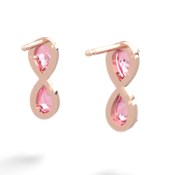 Lab Pink Sapphire Infinity 14K Rose Gold earrings E5050