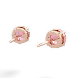 Lab Pink Sapphire 6Mm Round Stud 14K Rose Gold earrings E1786