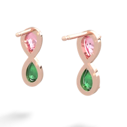 Lab Pink Sapphire Infinity 14K Rose Gold earrings E5050