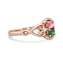 Lab Pink Sapphire Love Nest 14K Rose Gold ring R5860