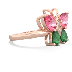 Lab Pink Sapphire Butterfly 14K Rose Gold ring R2215