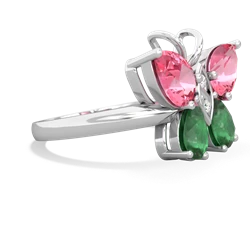 Lab Pink Sapphire Butterfly 14K White Gold ring R2215