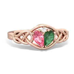 Lab Pink Sapphire Celtic Love Knot 14K Rose Gold ring R5420