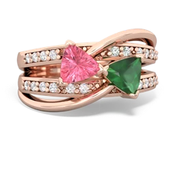 Lab Pink Sapphire Bowtie 14K Rose Gold ring R2360