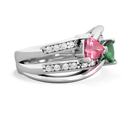 Lab Pink Sapphire Bowtie 14K White Gold ring R2360