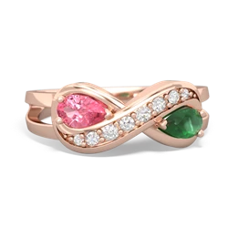 Lab Pink Sapphire Diamond Infinity 14K Rose Gold ring R5390